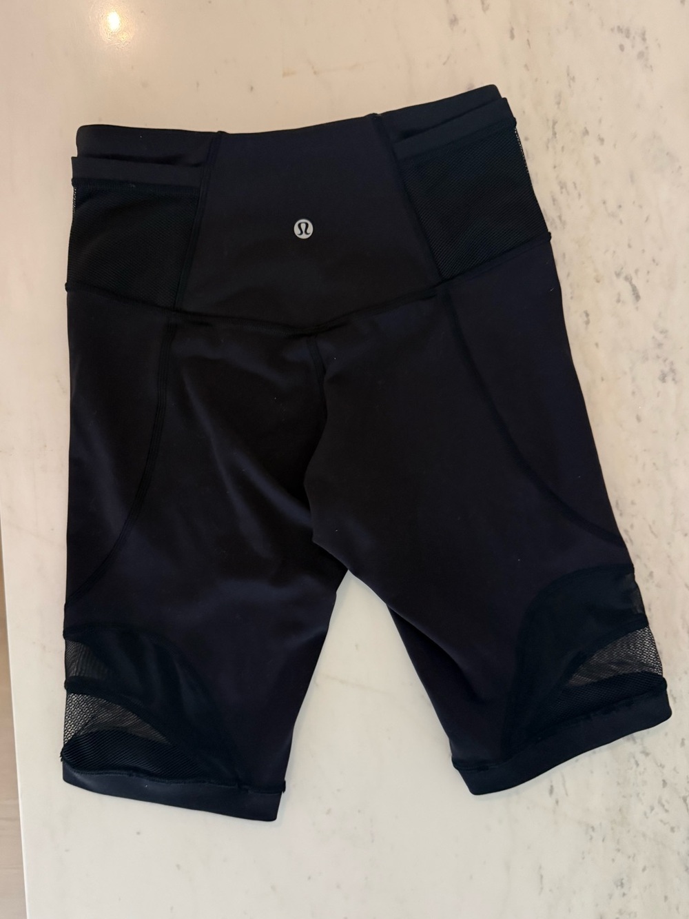 lululemon athletica Black High-Rise Mesh-Panel Bike Shorts